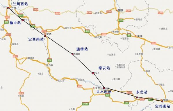 宝兰高铁线路图